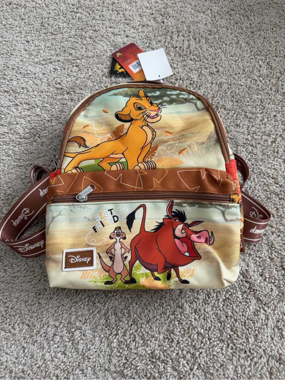 Disney The Lion King Mini Backpack Purse Bag Simba Pumbaa Timon 13”